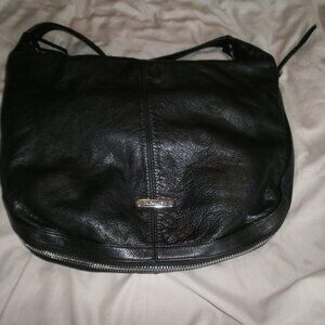 Joelle Hawkins Womens Black Leather Tote Purse pre Owned